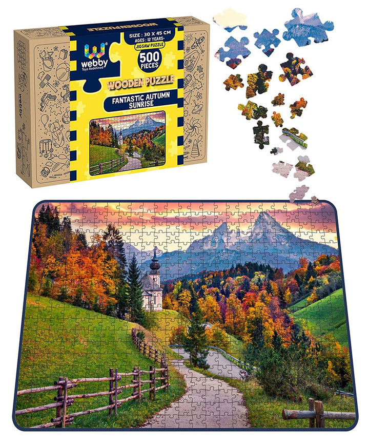 Webby Fantastic Autumn Sunrise Wooden Jigsaw Puzzle, 500 pieces