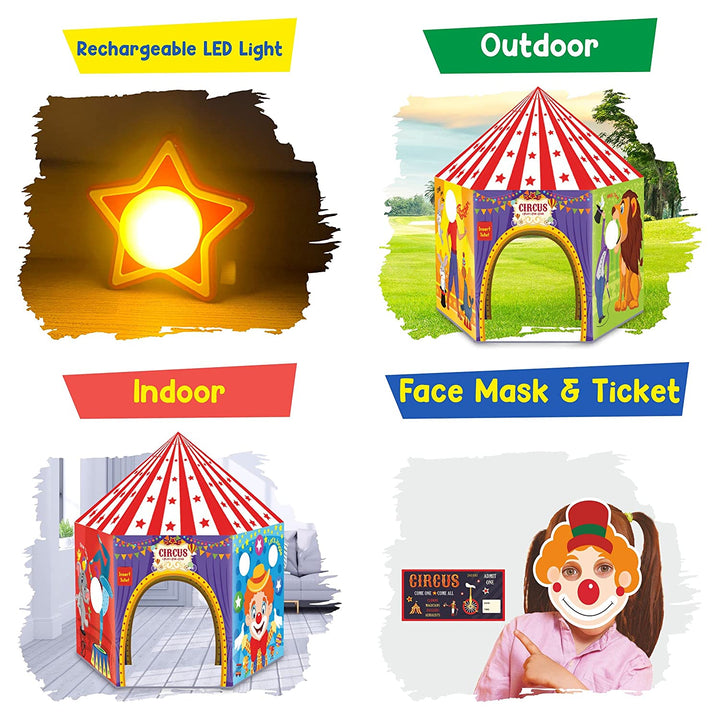 Webby Circus Theme Photobooth Playhouse Tent - Multicolor
