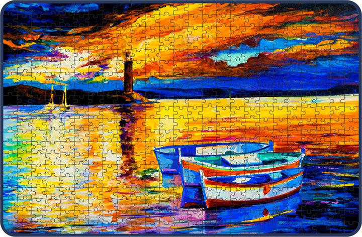 Webby Sunset Landscape Painting Wooden Jigsaw Puzzle, 500 pieces