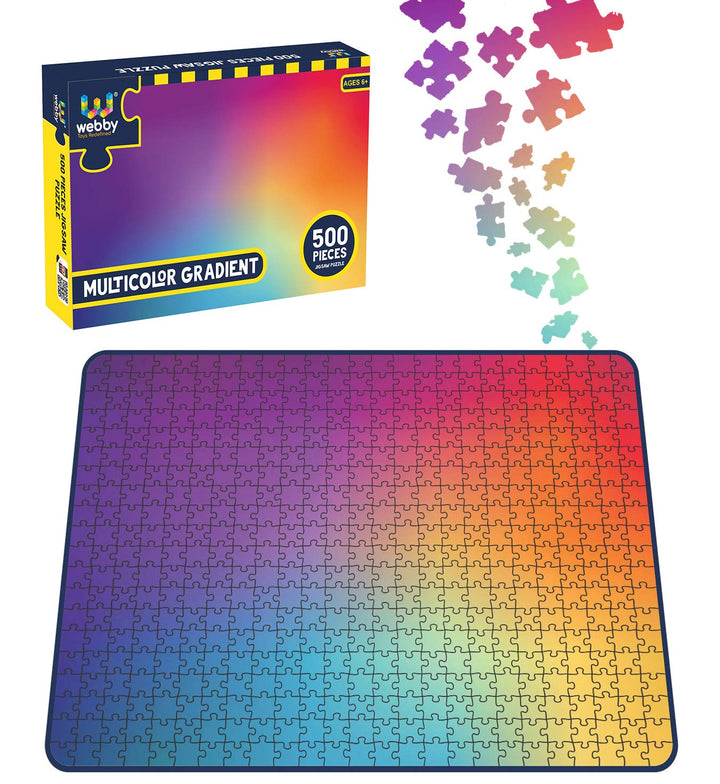 Webby Multicolor Gradient Wooden Jigsaw Puzzle, 500 pieces