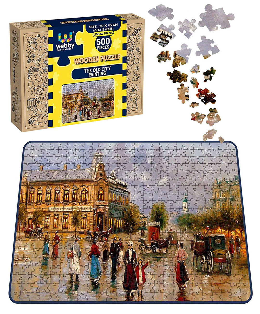 Webby The Old City Painting Wooden Jigsaw Puzzle, 500 pieces