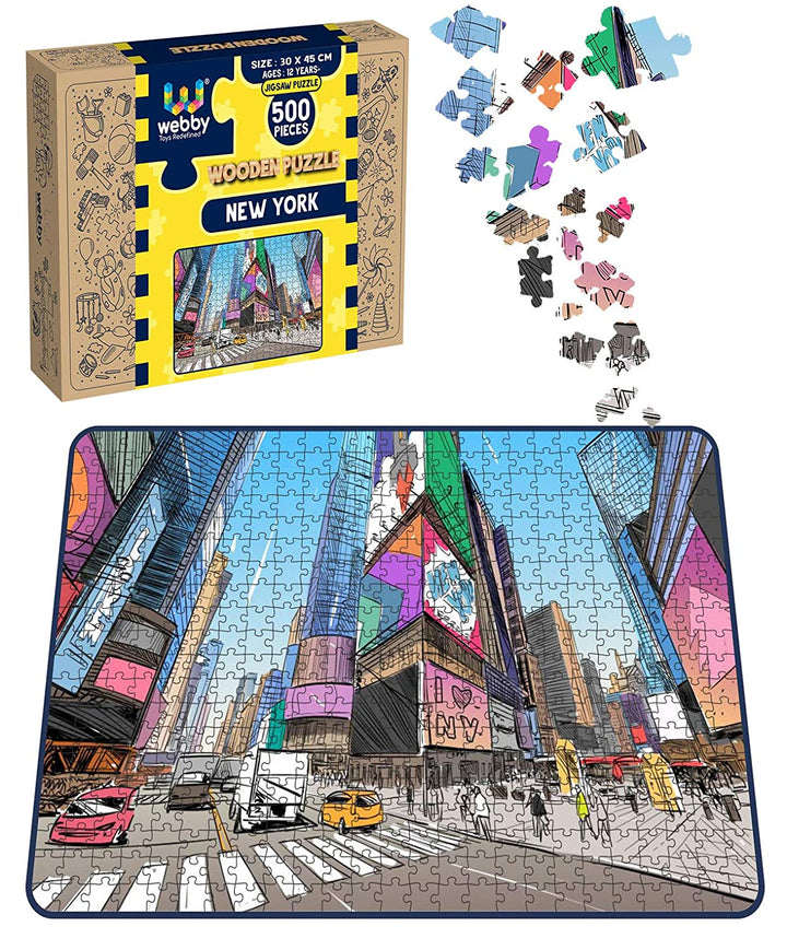 Webby New York Wooden Jigsaw Puzzle, 500 pieces