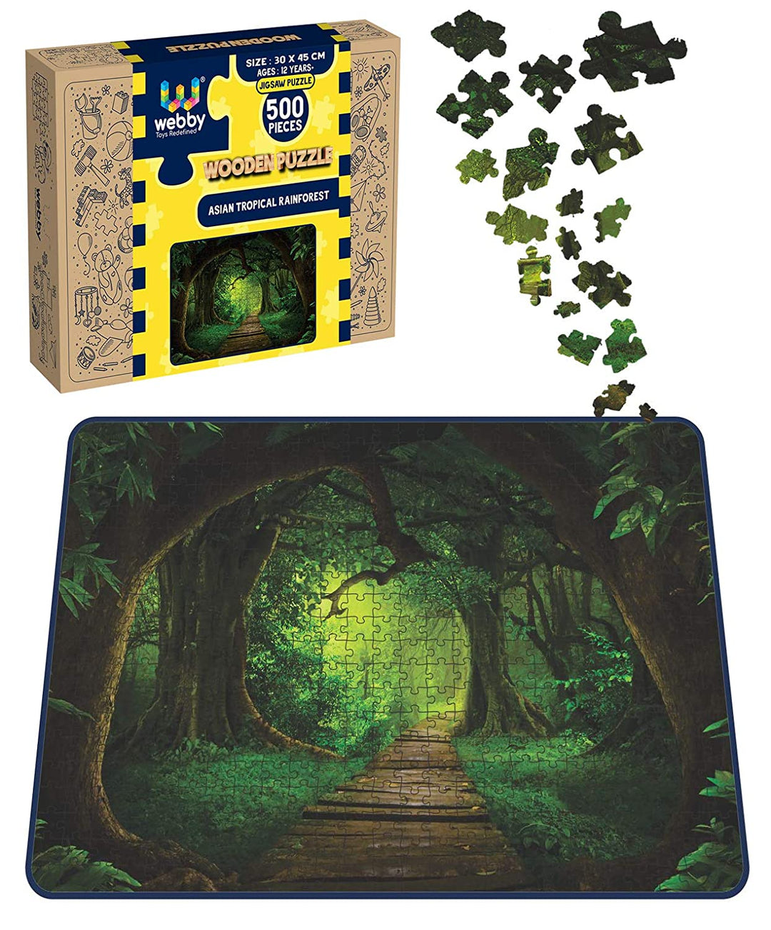 Webby Asian Tropical Rainforest Wooden Jigsaw Puzzle, 500 pieces