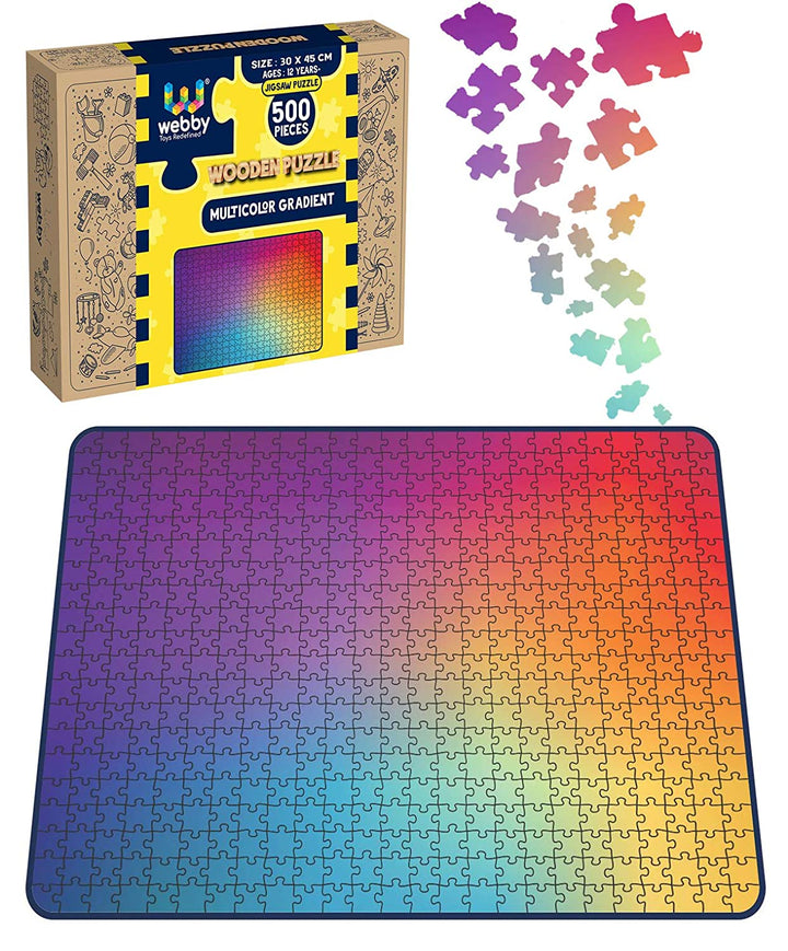 Webby Multicolor Gradient Wooden Jigsaw Puzzle, 500 pieces