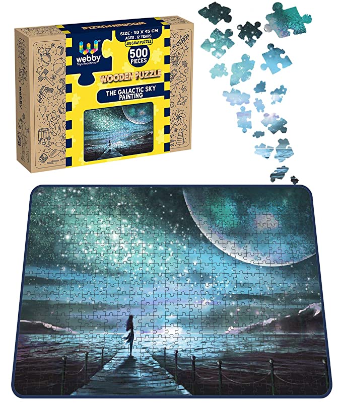 Webby The Galactic Sky Painting Wooden Jigsaw Puzzle, 500 pieces