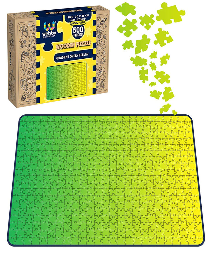 Webby Gradient Green-Yellow Wooden Jigsaw Puzzle, 500 pieces