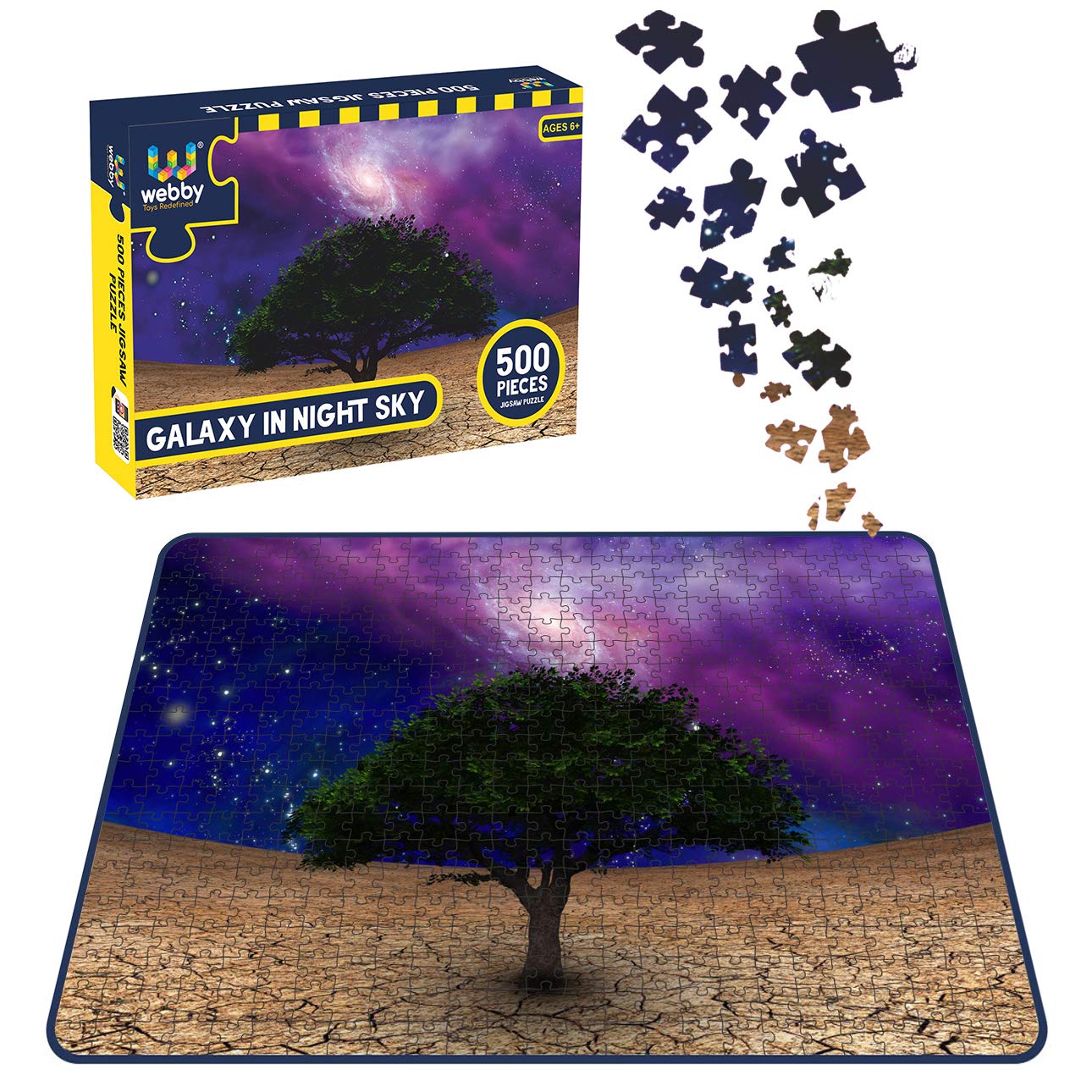 Webby Galaxy in Night Sky Wooden Jigsaw Puzzle, 500 pieces