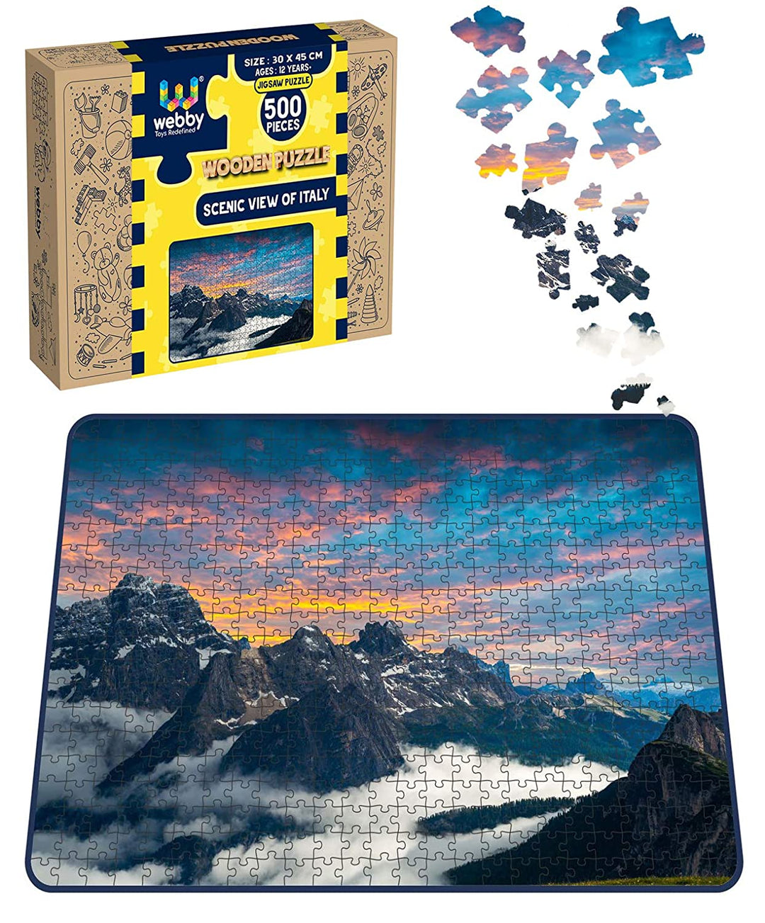Webby Scenic View of Italy Wooden Jigsaw Puzzle, 500 pieces