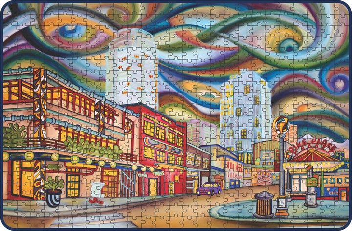 Webby Pike Market Avenue Painting Wooden Jigsaw Puzzle, 500 pieces