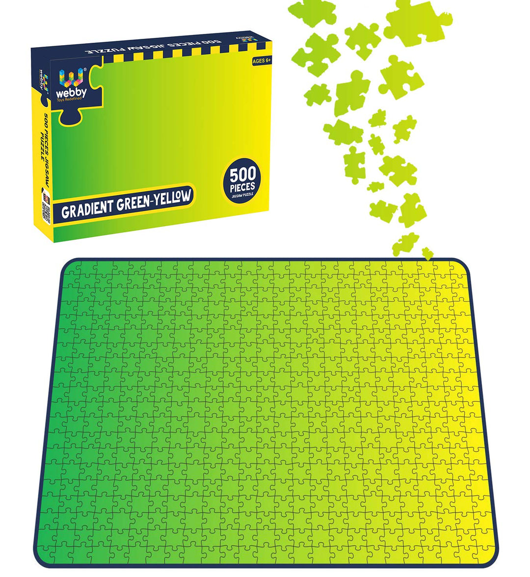 Webby Gradient Green-Yellow Wooden Jigsaw Puzzle, 500 pieces