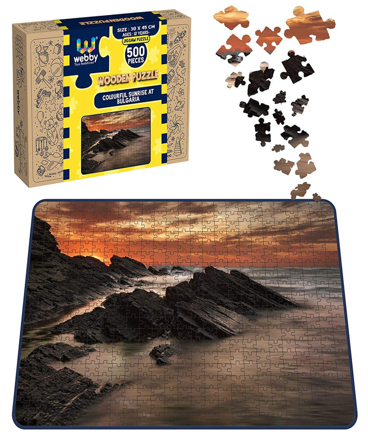 Webby Colourful Sunrise at Bulgaria Wooden Jigsaw Puzzle, 500 pieces