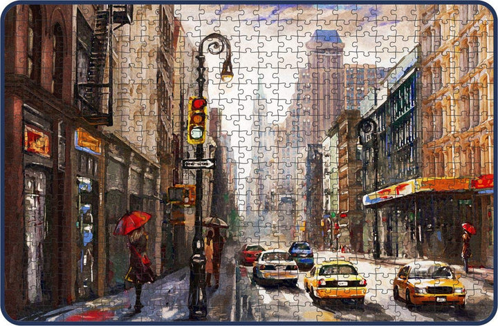 Webby The New York Street Painting Wooden Jigsaw Puzzle, 500 pieces