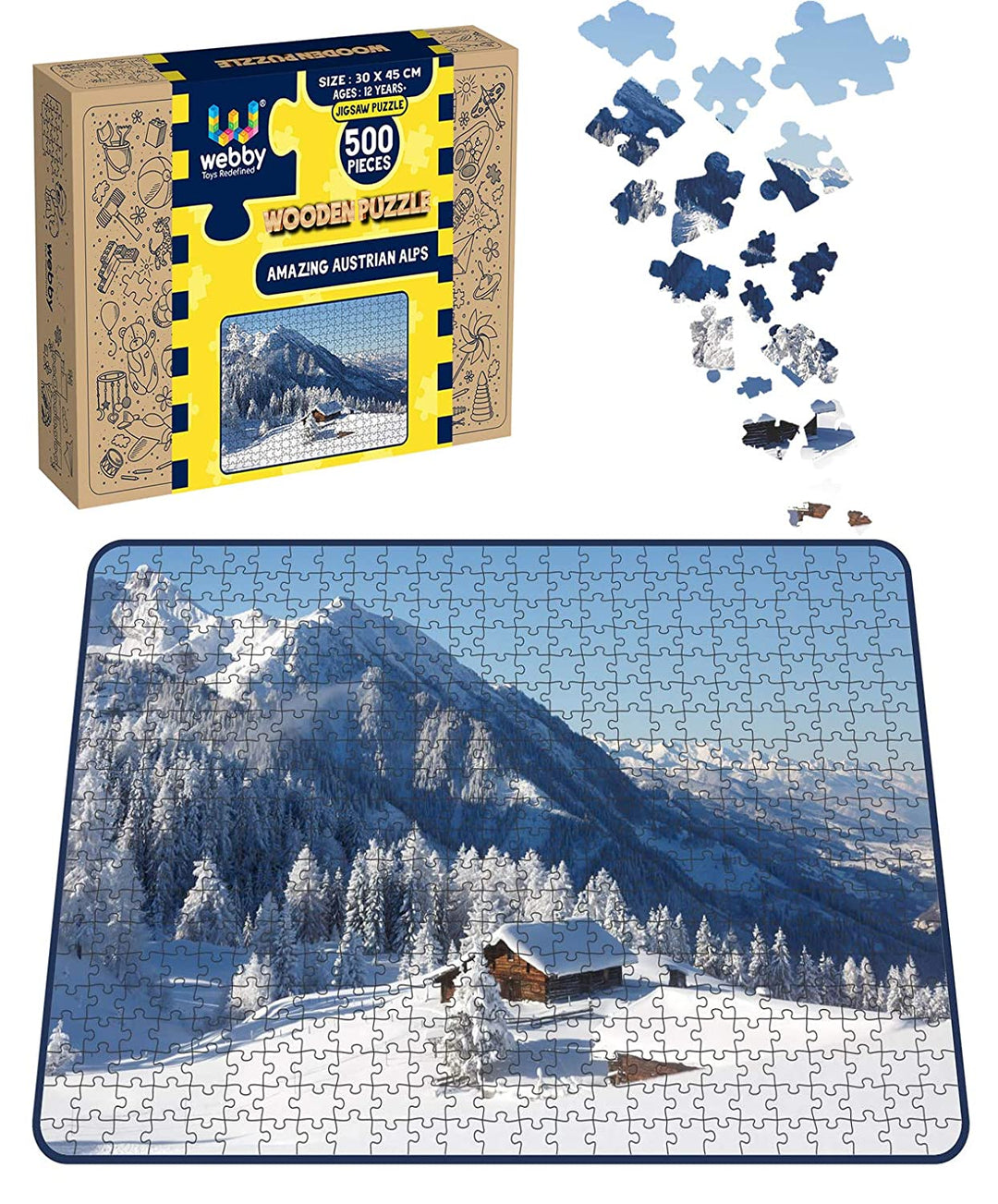 Webby Amazing Austrian Alps Wooden Jigsaw Puzzle, 500 pieces