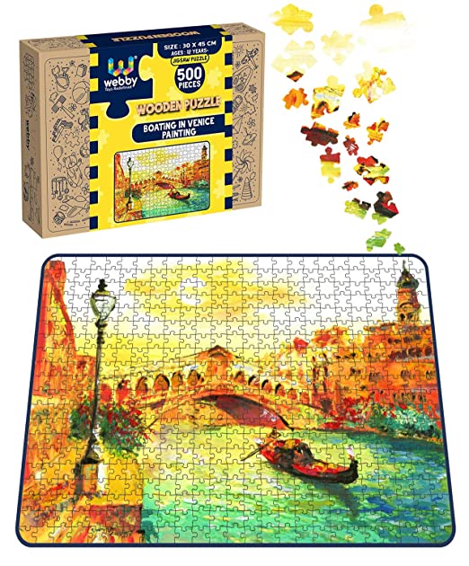 Webby Boating in Venice Painting Wooden Jigsaw Puzzle, 500 pieces