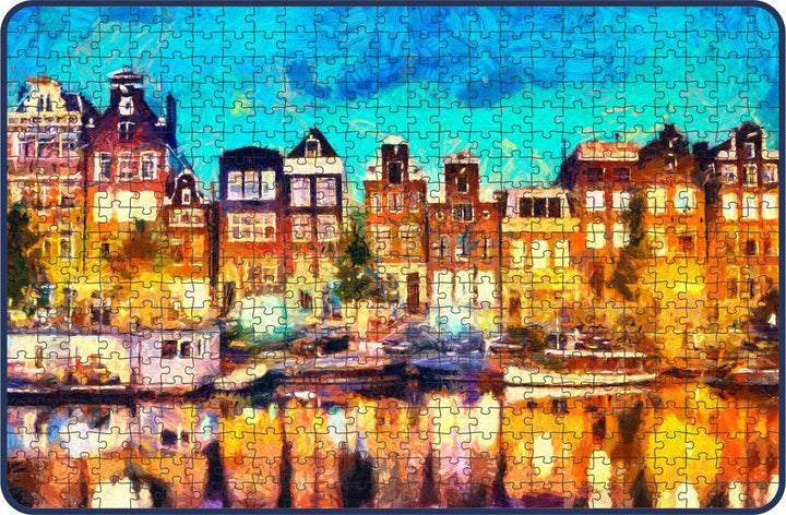 Webby Amsterdam Houses Painting Wooden Jigsaw Puzzle, 500 pieces