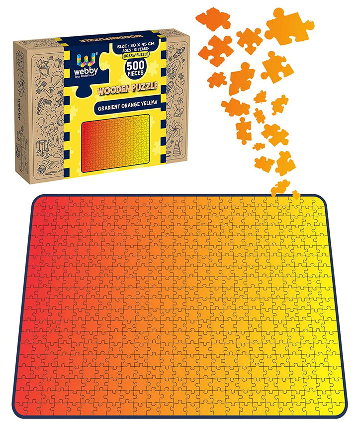 Webby Gradient Orange-Yellow Wooden Jigsaw Puzzle, 500 pieces