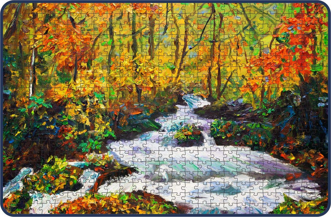Webby Autumn Forest Landscape/Painting Wooden Jigsaw Puzzle, 500 pieces