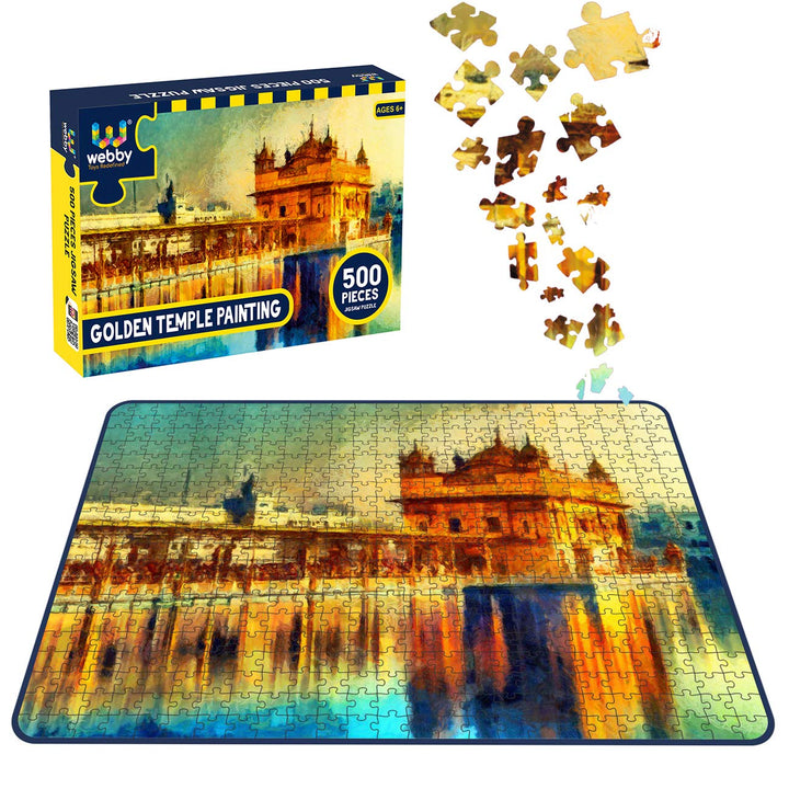 Webby Golden Temple Painting Wooden Jigsaw Puzzle, 500 pieces