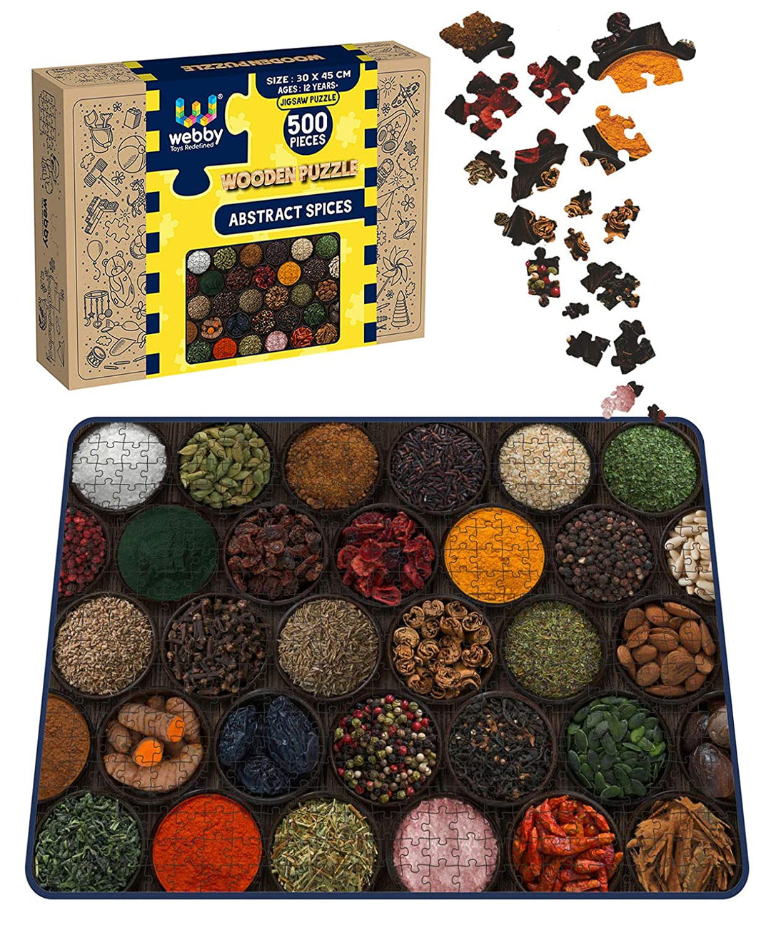 Webby Abstract Spices Wooden Jigsaw Puzzle, 500 pieces