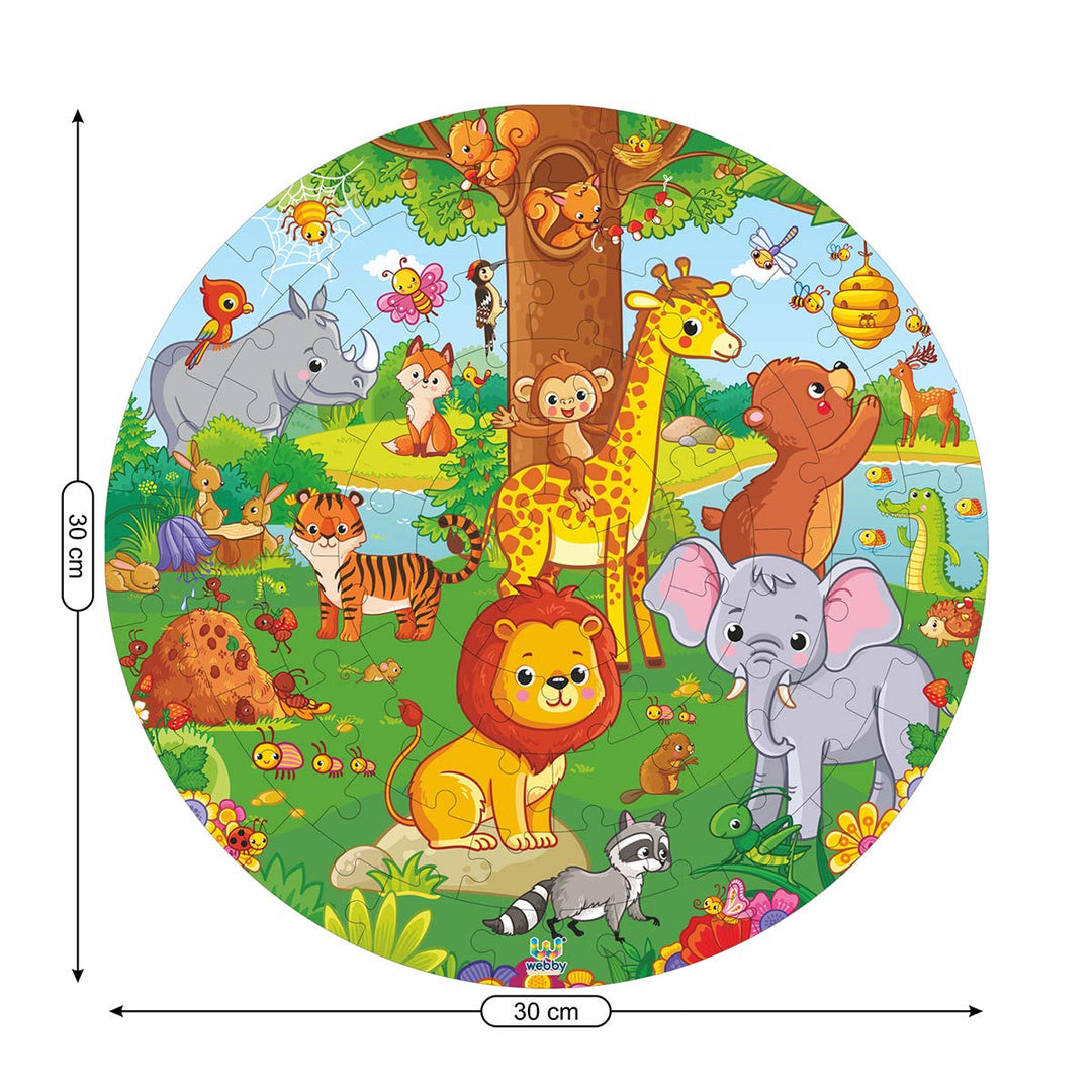 Webby Wooden Jigsaw Puzzles for Kids, 60 Pcs