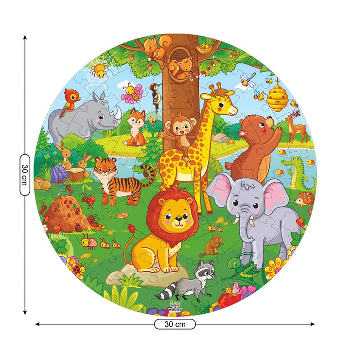 Webby Wooden Jigsaw Puzzles for Kids, 60 Pcs