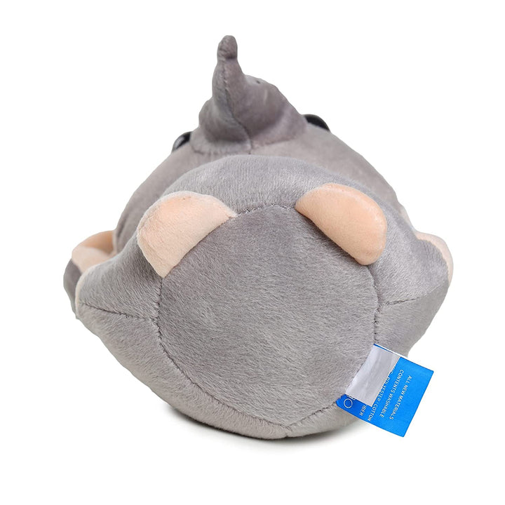 Webby Soft Animal Plush Elephant Toy 20cm, Grey and Blue