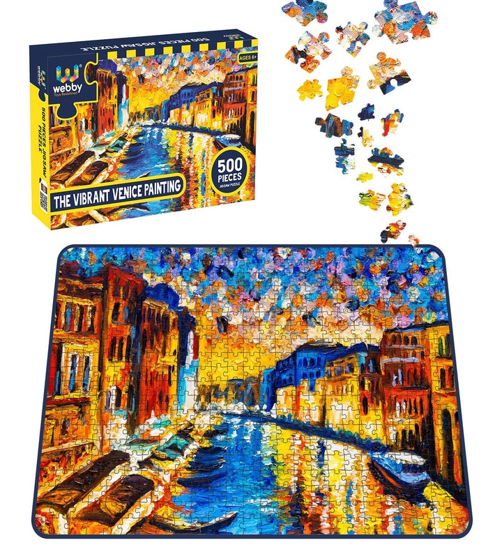 Webby The Vibrant Venice Painting Wooden Jigsaw Puzzle, 500 pieces