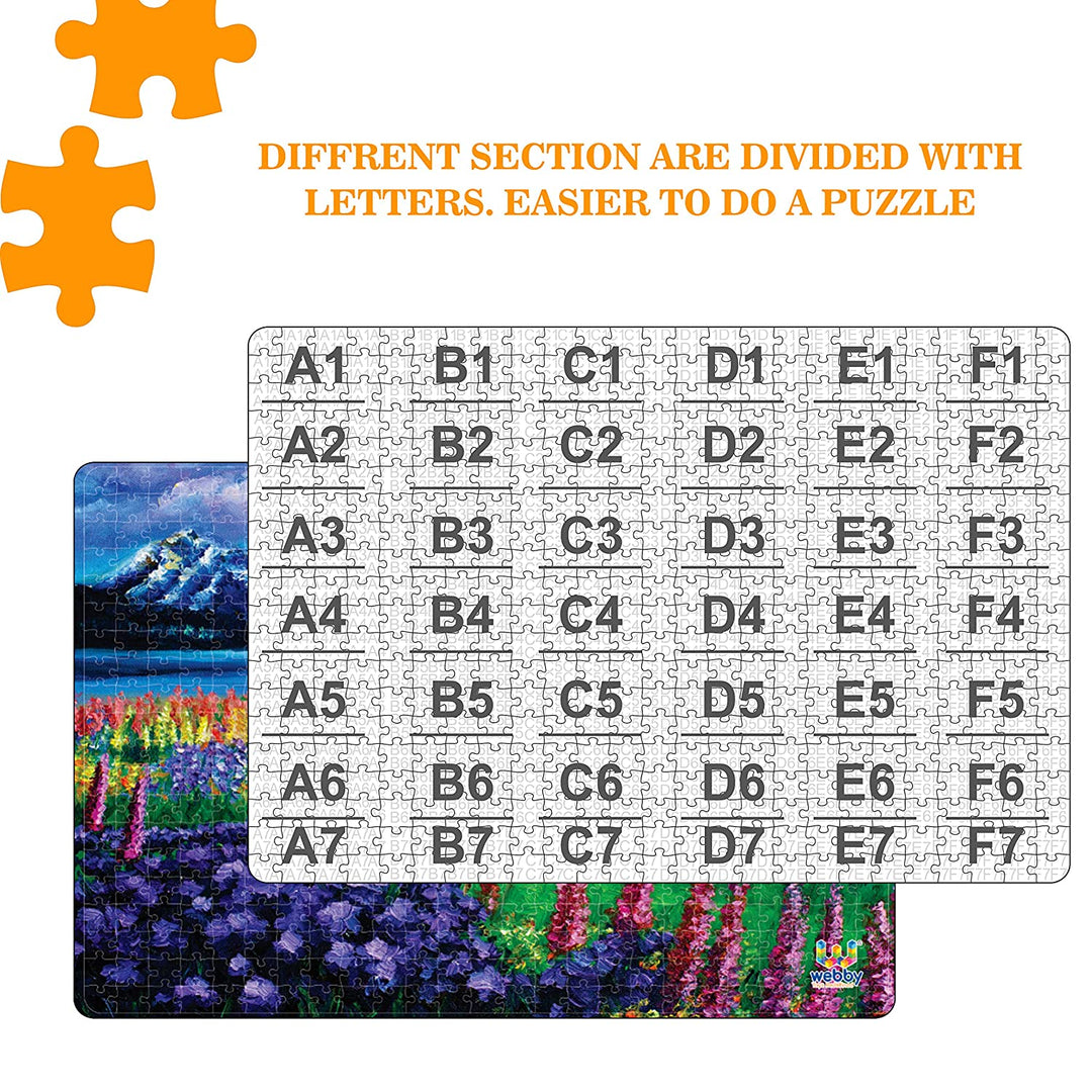 Webby Lavender Field Painting Wooden Jigsaw Puzzle, 500 pieces