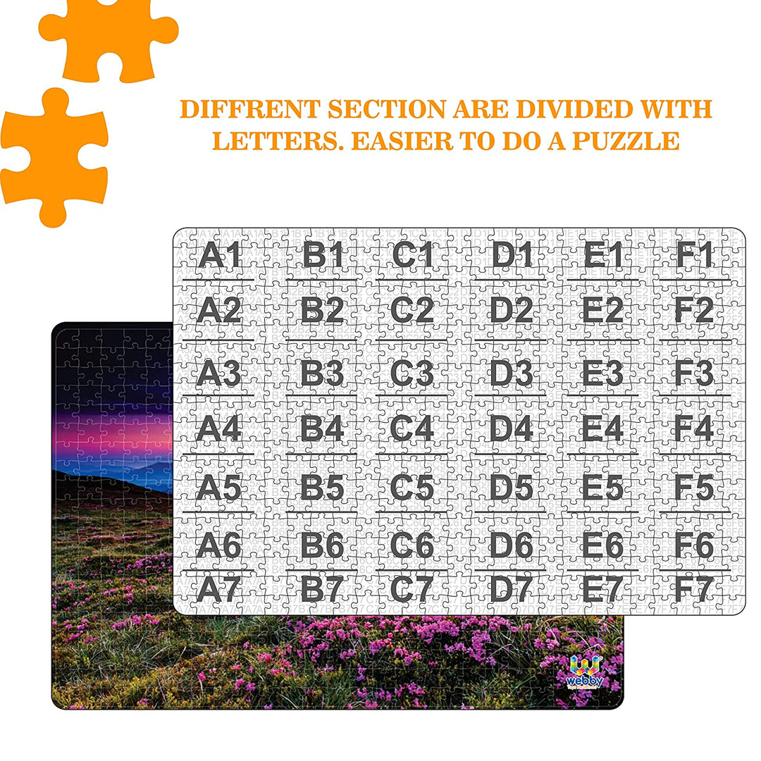 Webby Magic Flowers at Sunrise Wooden Jigsaw Puzzle, 500 pieces