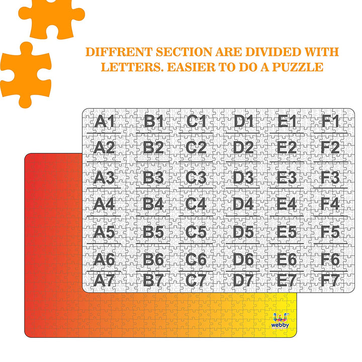 Webby Gradient Orange-Yellow Wooden Jigsaw Puzzle, 500 pieces