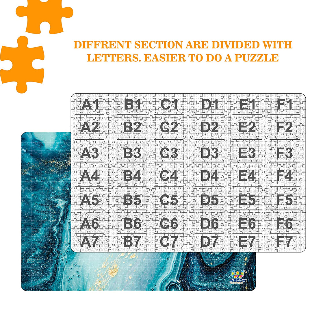 Webby Abstract Ocean Wooden Jigsaw Puzzle, 500 pieces