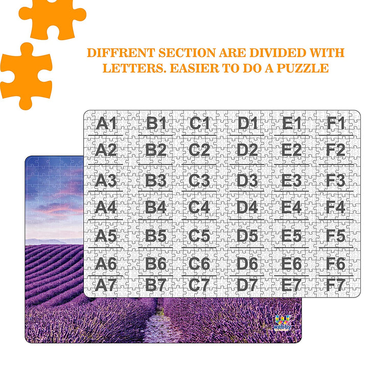 Webby The Endless Lavender Fields Wooden Jigsaw Puzzle, 500 pieces