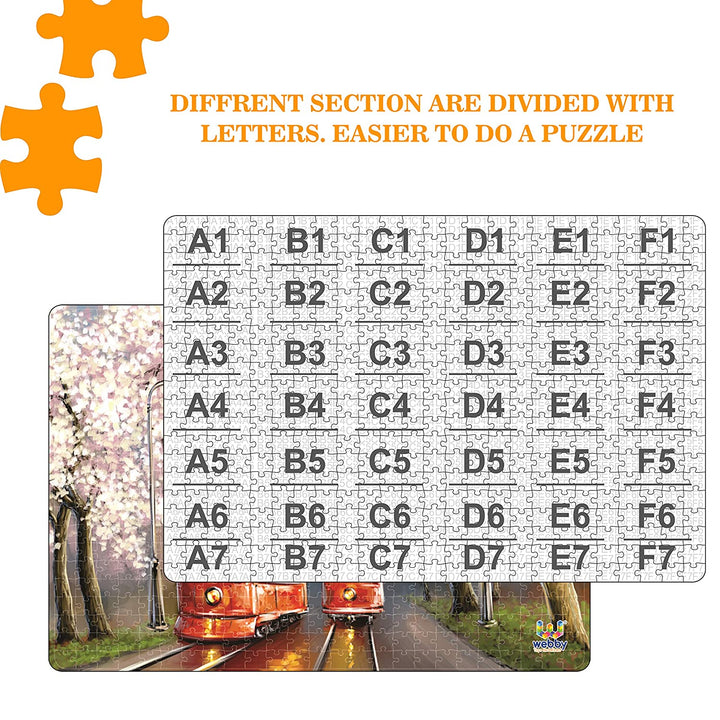 Webby The Tram Painting Wooden Jigsaw Puzzle, 500 pieces