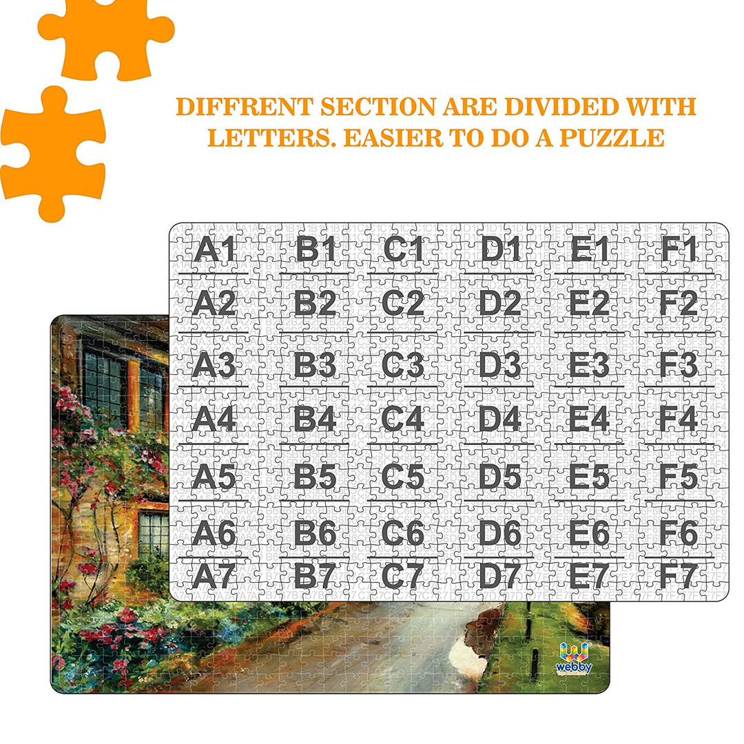 Webby European Street Painting Wooden Jigsaw Puzzle, 500 pieces