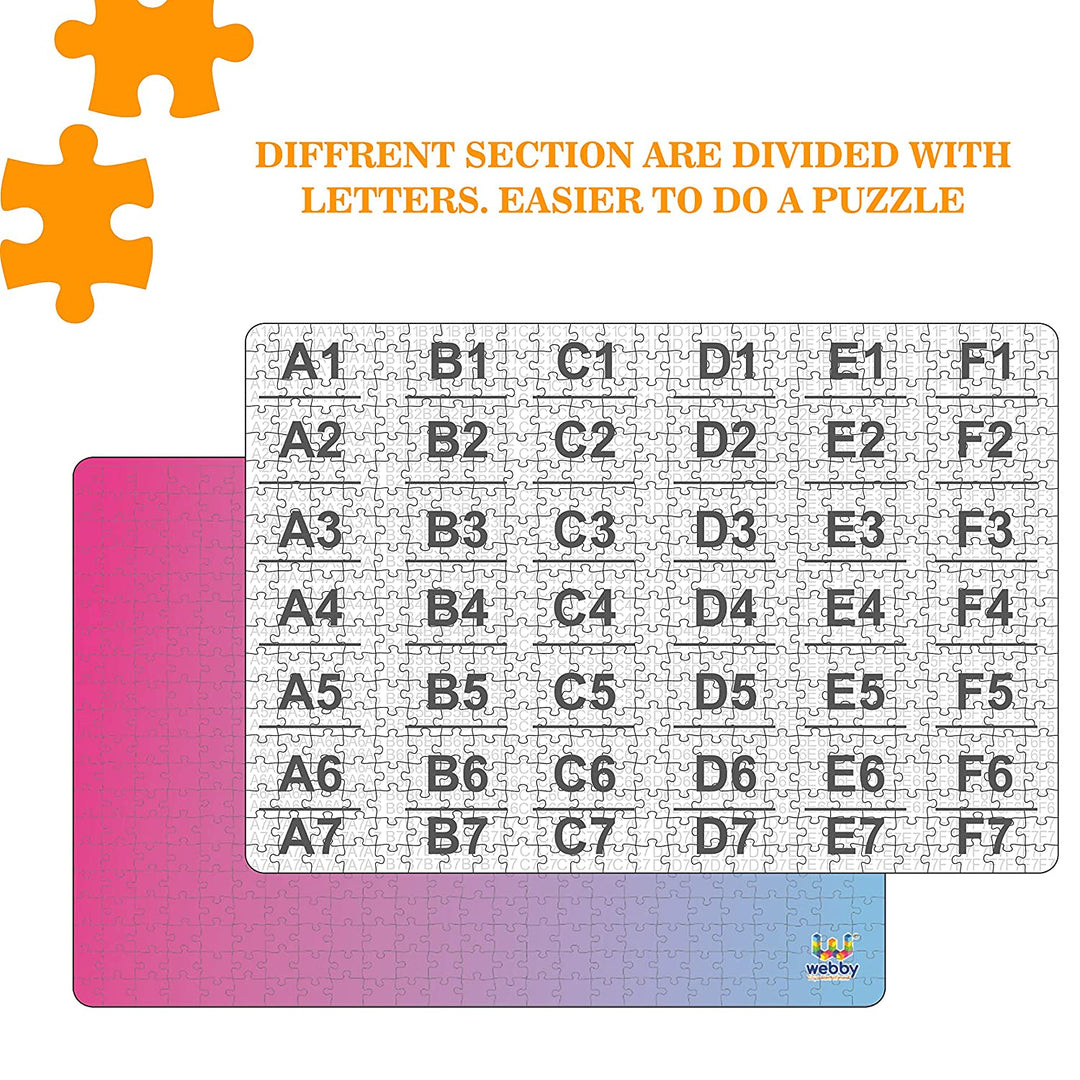 Webby Gradient Pink-Blue Wooden Jigsaw Puzzle, 500 pieces