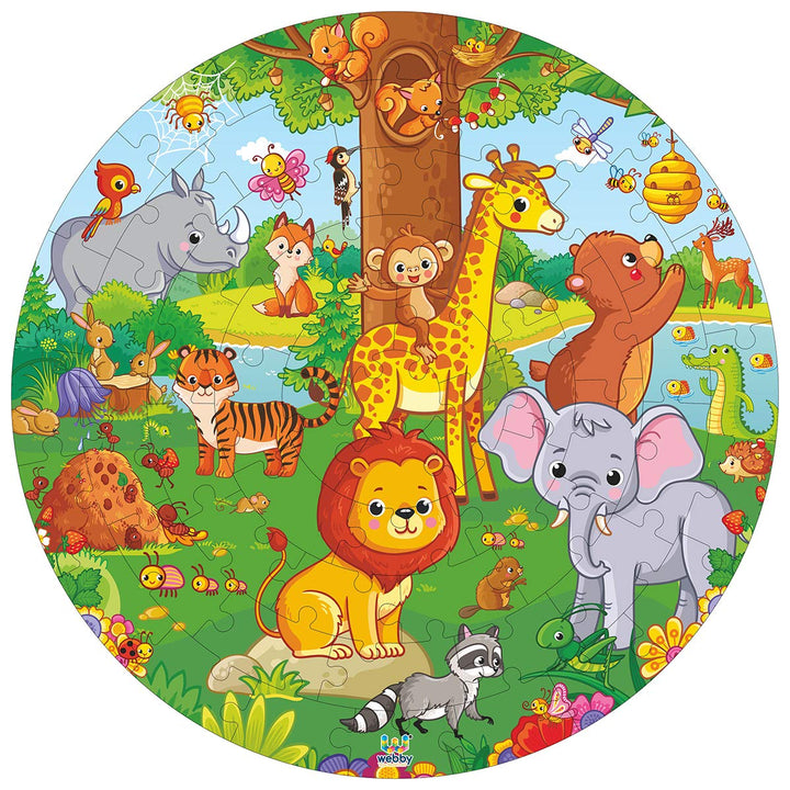 Webby Wooden Jigsaw Puzzles for Kids, 60 Pcs