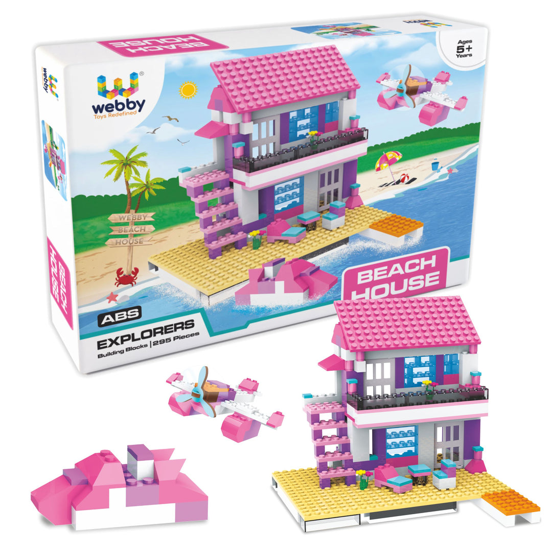 Webby Beach House ABS Building Blocks Kit (295 Pcs) – Webby Toys