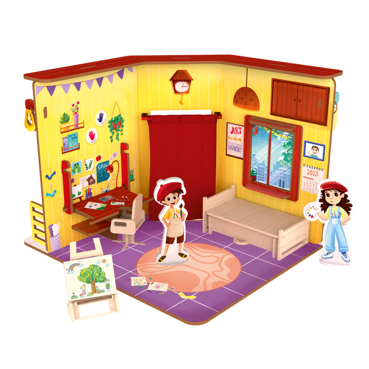 Webby DIY Wooden Artists Dollhouse Set