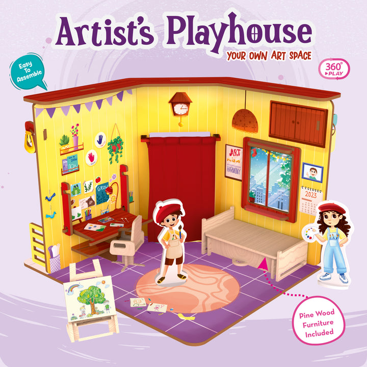 Webby DIY Wooden Artists Dollhouse Set