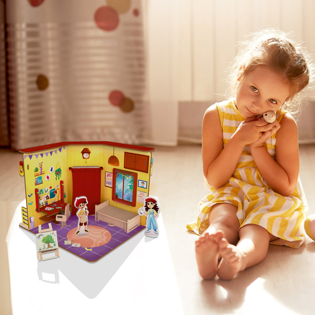 Webby DIY Wooden Artists Dollhouse Set