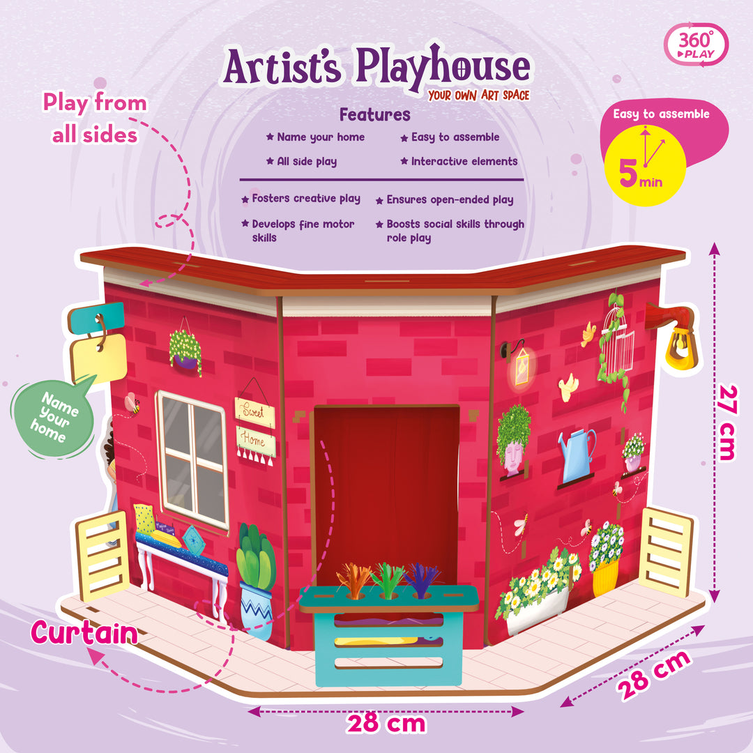 Webby DIY Wooden Artists Dollhouse Set