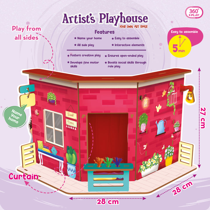 Webby DIY Wooden Artists Dollhouse Set