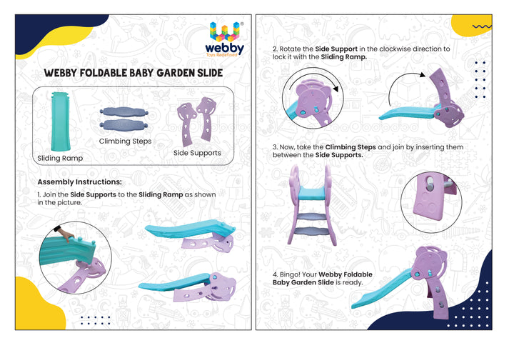 Webby Outdoor & Indoor Foldable Garden Slide (Giraffe)
